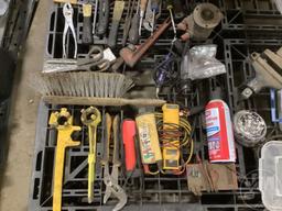 PALLET OF, HAND TOOLS, VICE, THERMAL MASK, MACK TRUCK MOLDING,