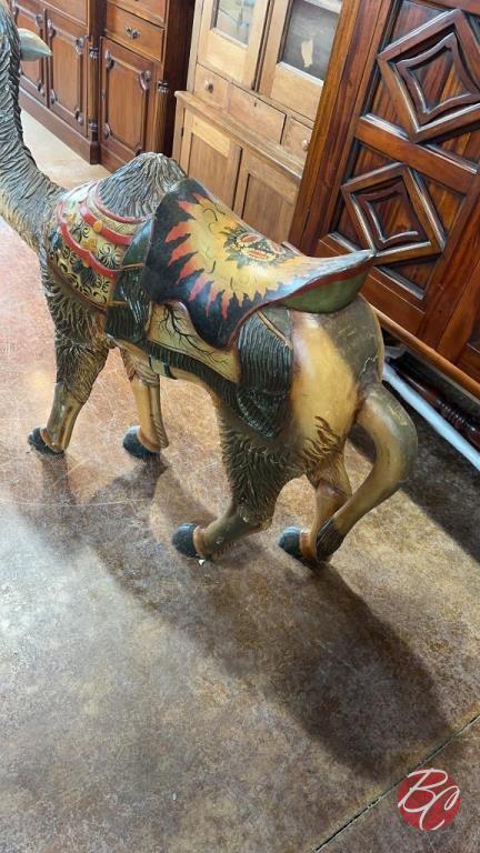 Antique Hand Carved Camel Statue