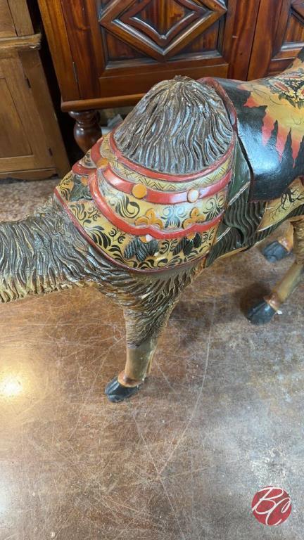 Antique Hand Carved Camel Statue
