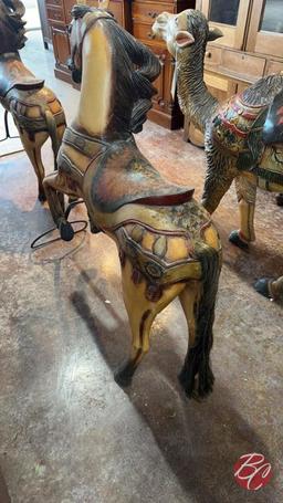 Antique Hand Carved Horse Statue