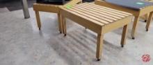 CMS Wood Produce Table W/ Casters 48"x30"x28"