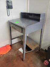 Metal Shipping/Receiving Desk & Filing Cabinet