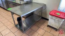 Stainless Steel Worktop Table W/ Stainless Bottom