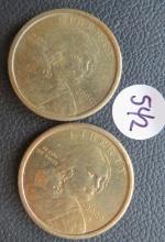 (2) 2000-D Sacagweia One Dollar