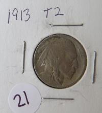 1913- T2 Buffalo Nickel