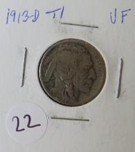 1913-D T1  Buffalo Nickel