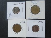 2018- Ukraine 1 Hryvnia Coin, 1964-1966 Half Penny & 1 Dollar coin from Jamaica