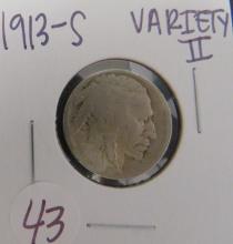 1913-S Buffalo Nickel, Varitey 2