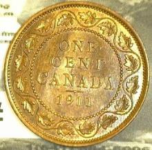 1911 George V Canada Large Cent, Choice BU.