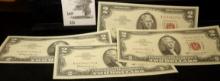 (7) Series 1963 $2 U.S. Notes, all Red Seals. Crisp Unc.
