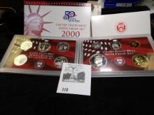 2000 S Silver Proof Set, original as issued.