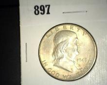 1948 D Franklin Half Dollar, EF.
