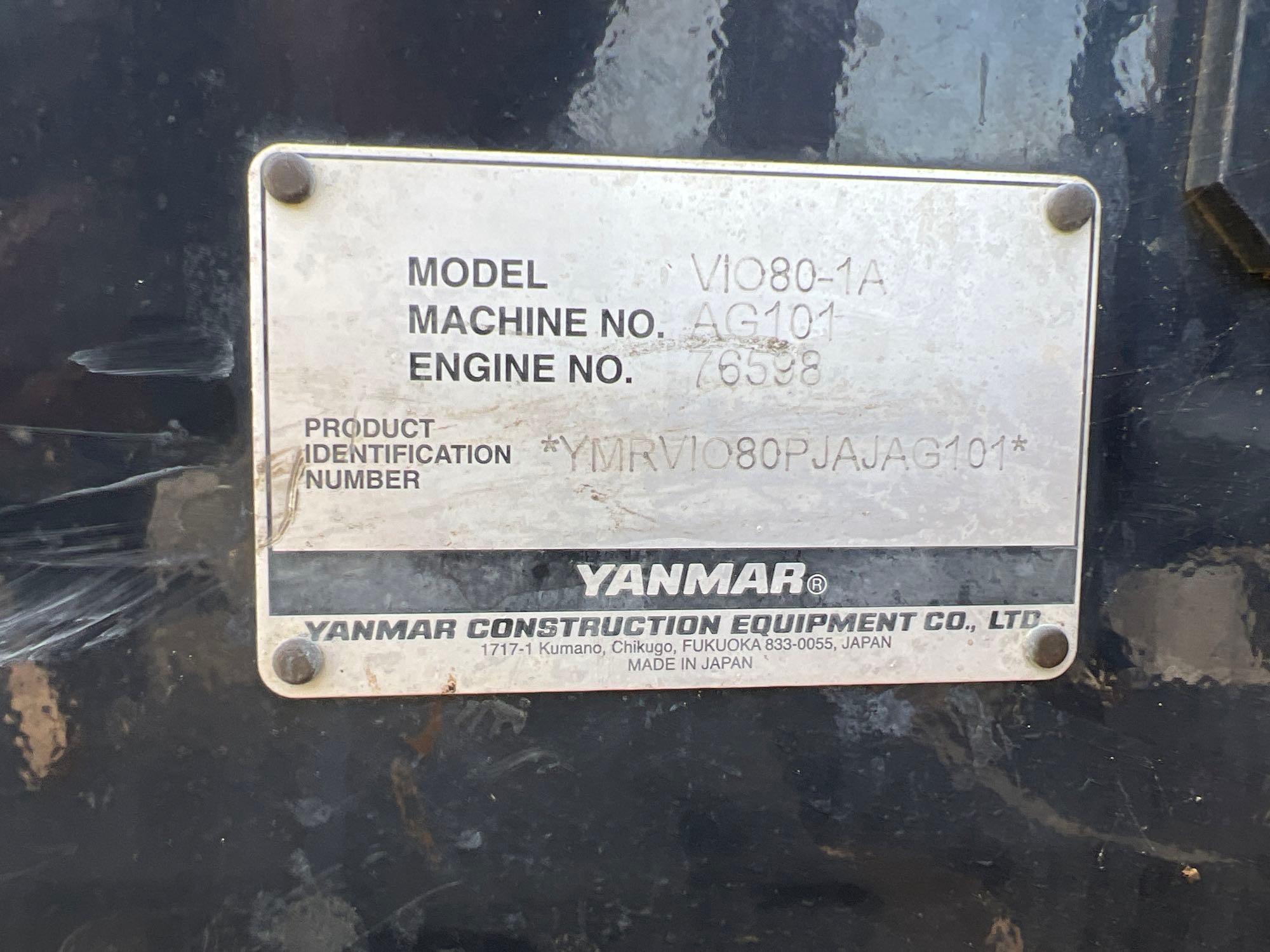 2019 YANMAR VI080 EXCAVATOR
