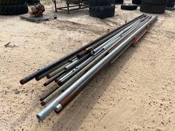 STACK OF ASSORTED SIZES OF STEEL GALVANIZED PIPE