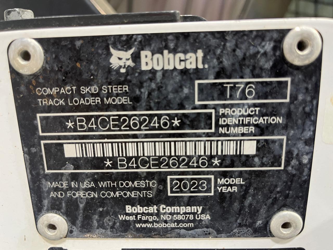 2023 Bobcat T76 Skid Steer Loader