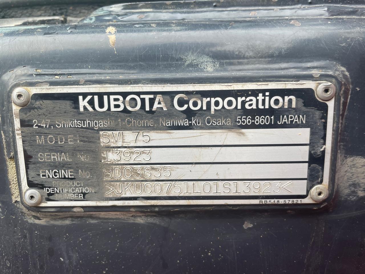 2014 Kubota SVL75 Skid Steer Loader