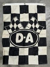 Vintage DA Racing Motor Oil Checkered Flag Banner