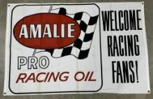 Vintage Amalie Pro Racing Oil Welcome Cloth Banner