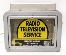 Vtg Independent Sylvania Radio & TV Lighted Sign