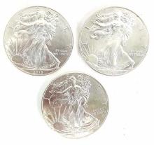 (3) 2013 One Ounce American Silver Eagle Dollars