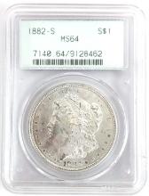 1882-S U.S. Morgan Silver Dollar PCGS MS 64