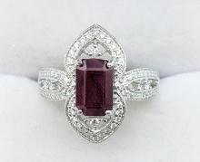Platinum 2.15 Carat Burmese Ruby & Diamond Ring