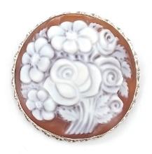 Amedeo Italian Sterling Carved Shell Cameo