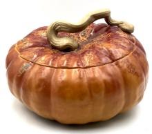 1998 Patricia Garrett Pottery Pumpkin Serving Bowl