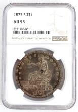 1877-S U.S. Silver Trade Dollar NGC AU 55