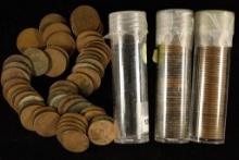 3 SOLID DATE 50 CENT ROLLS OF LINCOLN WHEAT