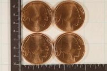 4-1 OZ, AMERICAN INDIAN COPPER UNC ROUNDS