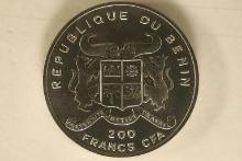 1995 REPUBLIC DU BENIN COLORIZED UNC 200 FRANCS