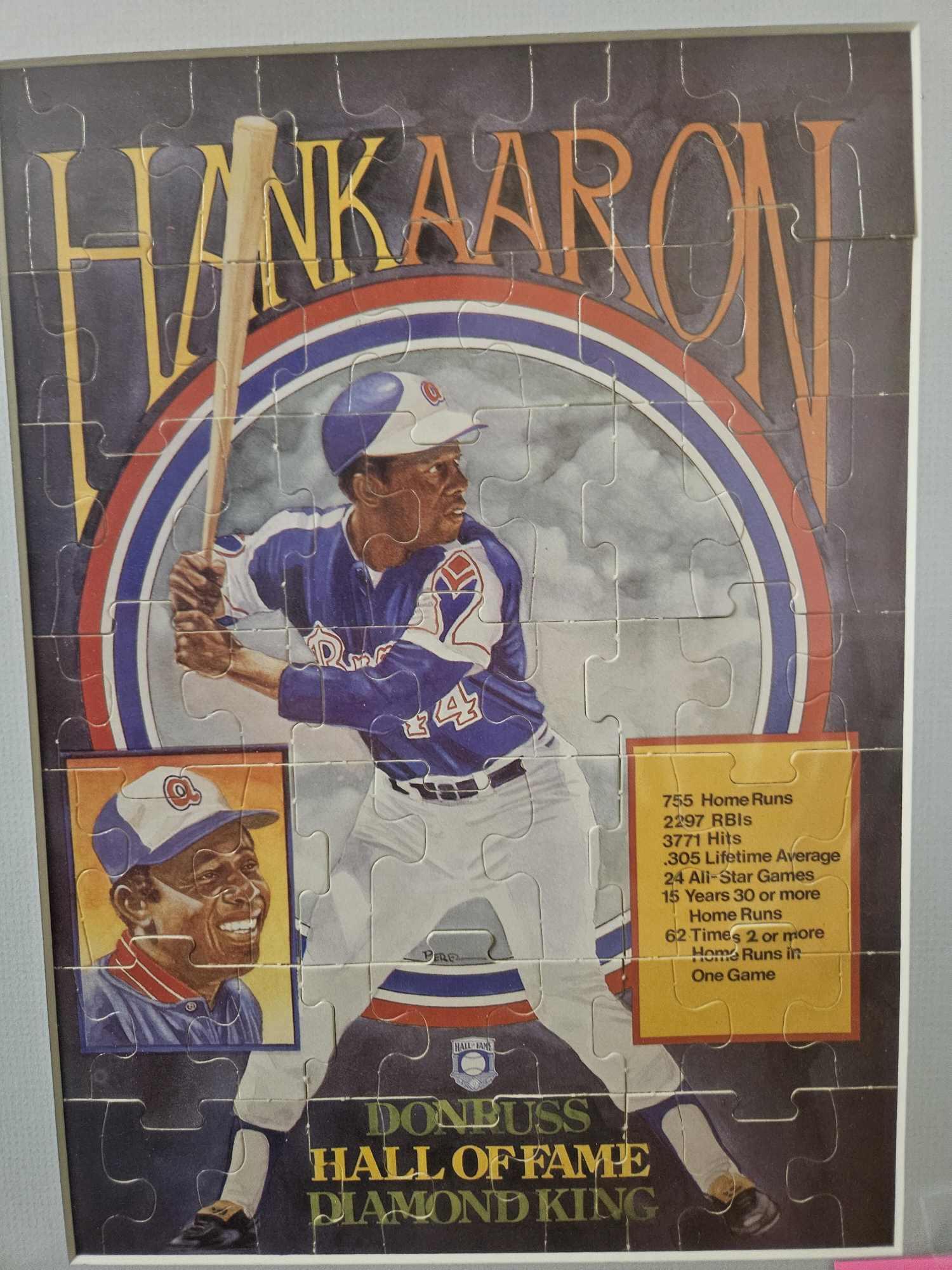 DONRUSS HANK AARON PUZZLE FRAMED