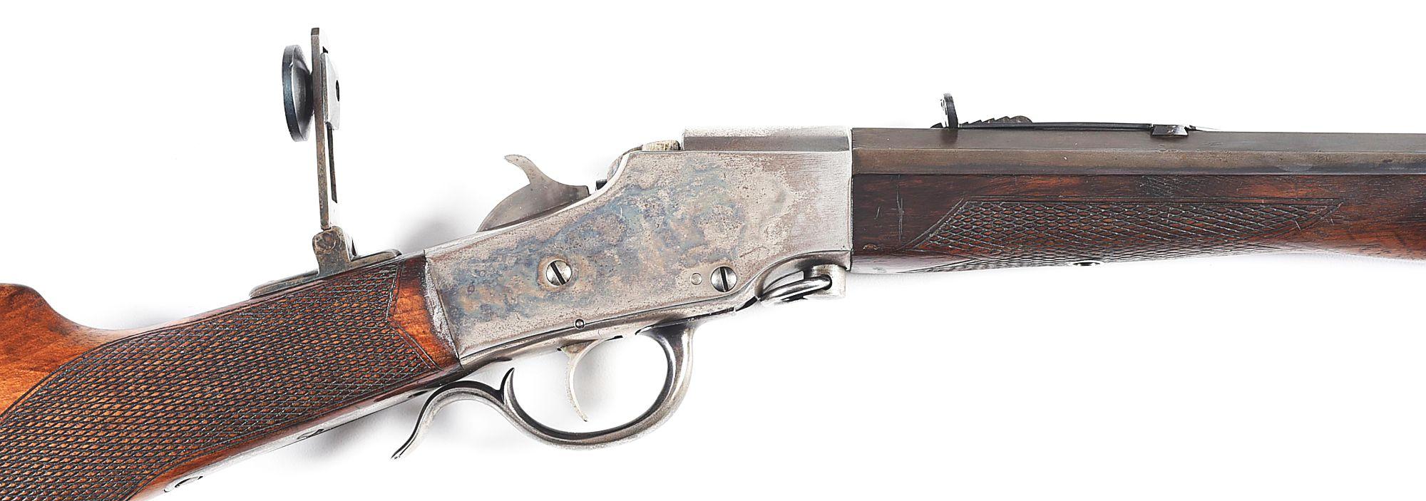 (C) HOPKINS & ALLEN LADIES SCHUETZEN FALLING BLOCK RIFLE.