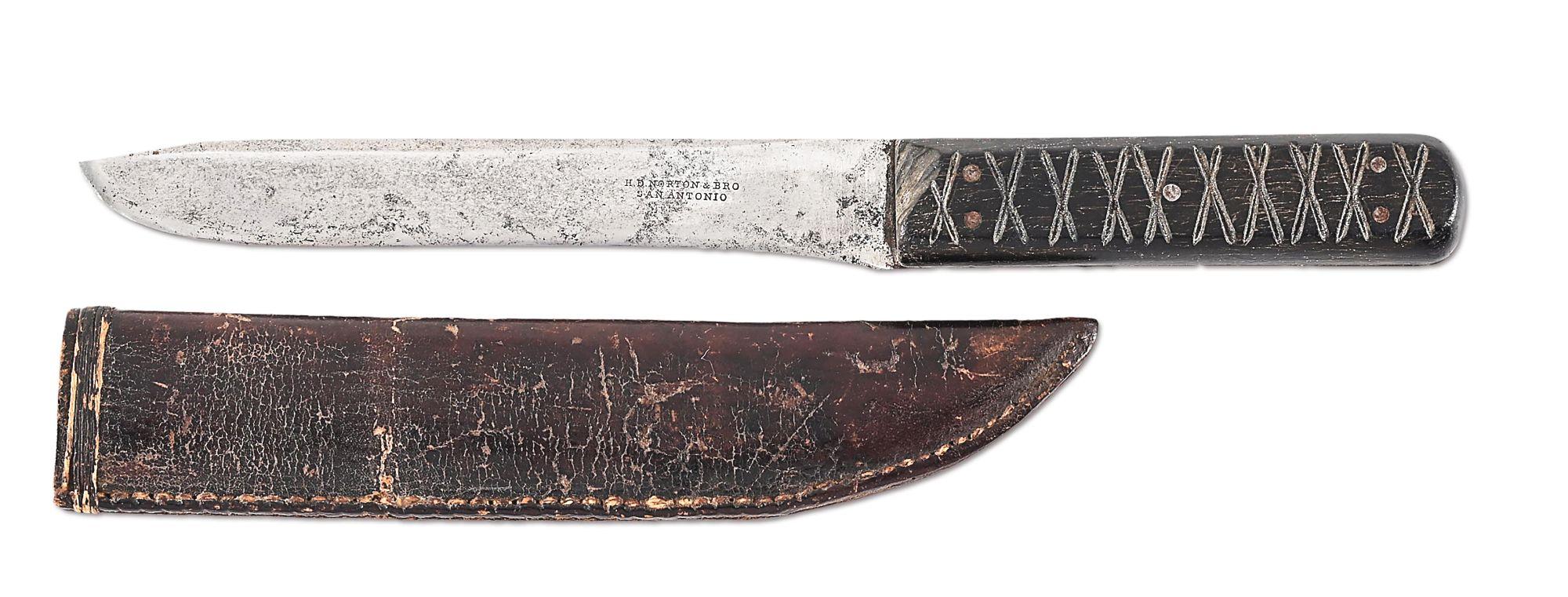 TEXAS BOWIE KNIFE MADE BY H.D. NORTON & BRO.