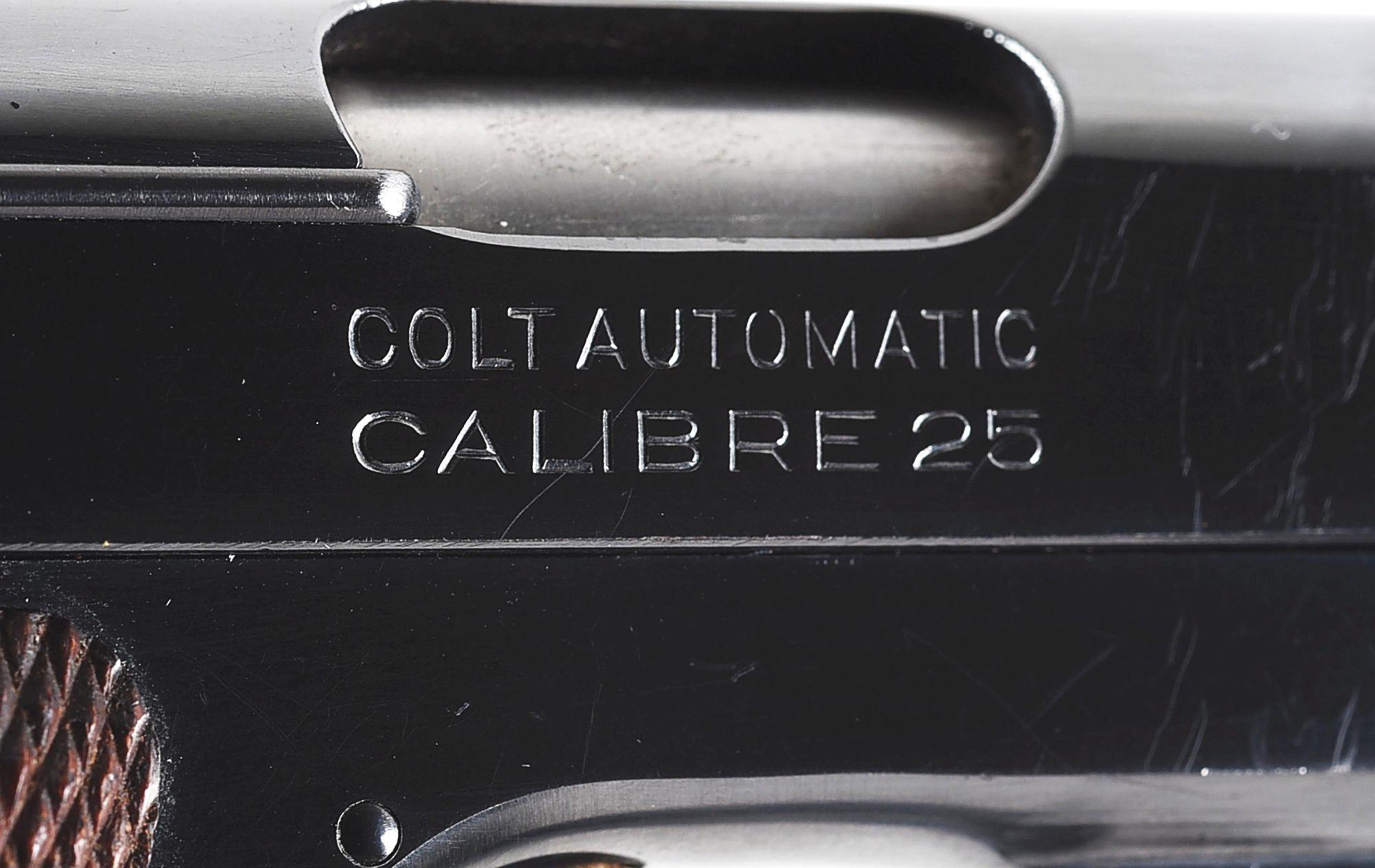 (C) COLT MODEL 1908 VEST POCKET SEMI AUTOMATIC PISTOL.