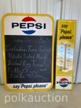 PEPSI CHALKBOARD & THERMOMETER