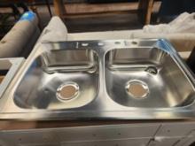 Glacier Bay Drop-In 50/50 Double Bowl Stainless Steel Kitchen Sink