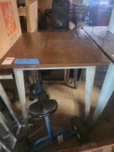 Metal Table with Wooden Table Top