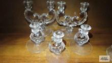 Five piece candlestick holders