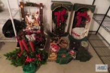 Christmas decorations, including door...hangings...and candles