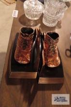 Bronze baby shoe bookends