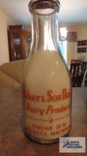 Baker and Son Dairy Products milk bottle