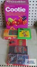 Variety of games, including cootie, electric baseball and handheld pinball games