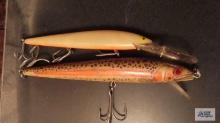 Cordell deep red fin fishing lure and rebel minnow fishing lure