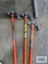 Three Klein Tools 1/2 inch pipe benders