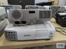 NEC model MP60 projector and Epson W-29 projector. No power cords.