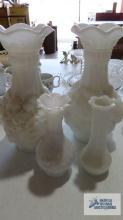 Lot of milk glass vases