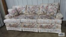 floral and bird motif sofa, made by Pem-Kay Furniture Co., Inc.