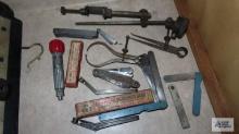 Lot of feeler gauges, machinist gauge, calipers and etc